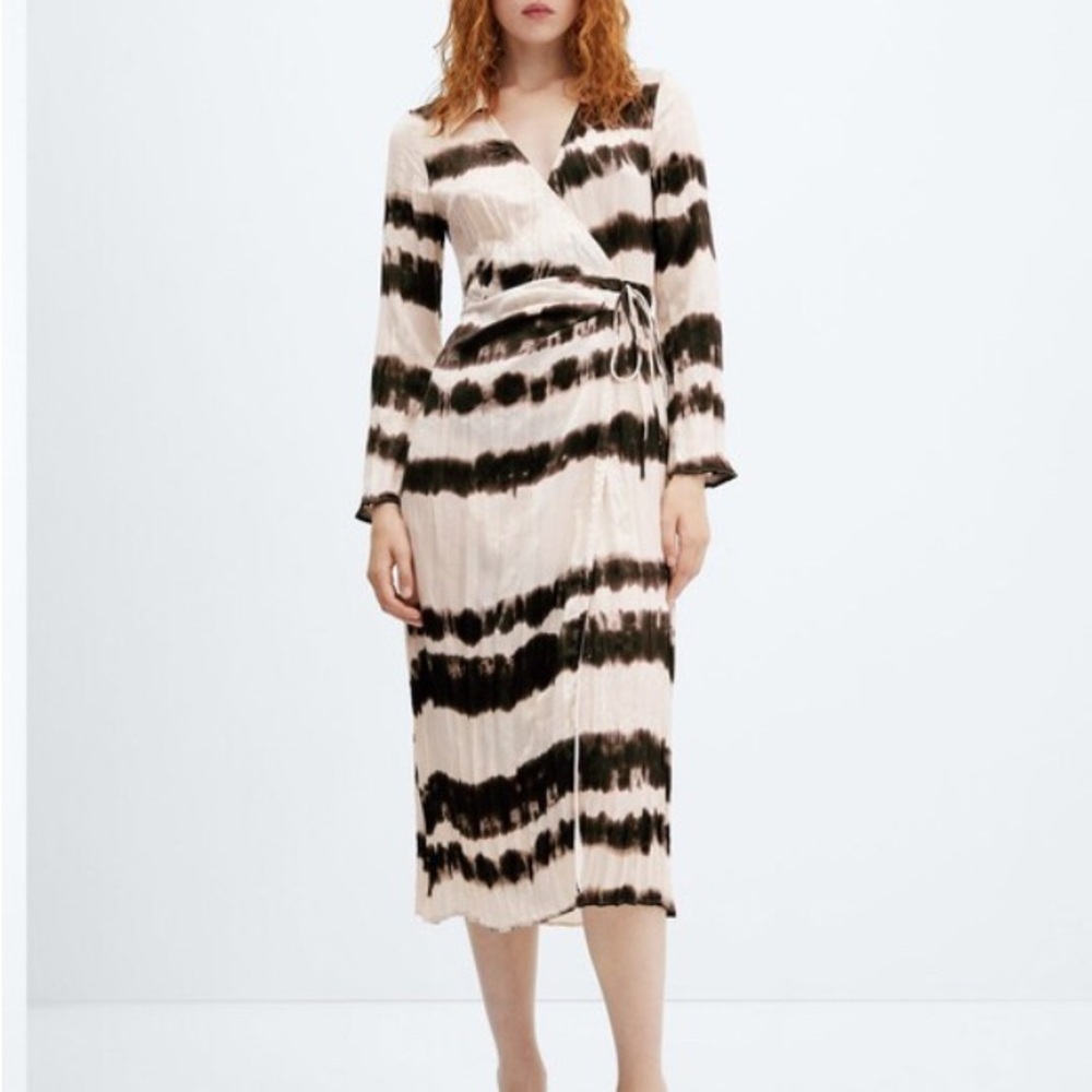 Mango Tie-dye pleated shirt dress